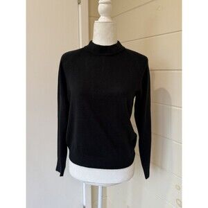 Mercer Street Studio Women's Black Sweater Back Zipper Mock Neck Size M Capsule